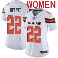 Women Cleveland Browns #22 Grant Delpit Nike White Game NFL Jersey->women nfl jersey->Women Jersey